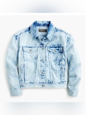 Point Sur Cropped Denim Jacket in Cloud Wash